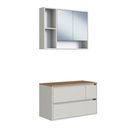 Ver imagem 2 de Conjunto Banheiro com Gabinete e Espelheira 4 Portas 1 Gaveta Suspenso 80cm Multimóveis Crart-