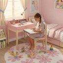 Ver imagem 3 de Escrivaninha Infantil com Cadeirinha Sued Mesinha com Gaveta MDF para Estudo Rosa para Quarto Menina