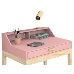 Escrivaninha Infantil com Cadeirinha Sued Mesinha com Gaveta Mdf para Estudo Rosa para Quarto Menina - 3