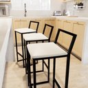 Ver imagem 1 de Jogo 4 Banqueta Alta Balcão Bistrô Preta Confort Ind Assento Estofado Don Castro Decor