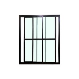 Porta Balcão 3 Folhas Vidro 210x120 Preto Linha 25 - 1