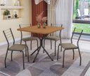 Ver imagem 1 de Conjunto de Mesa Completo com 4 Cadeiras Estofadas Cmc982prf Kappesberg Crome