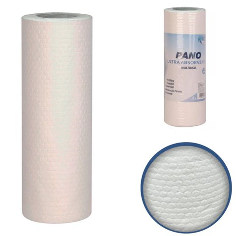 Rolo Pano Multiuso Ultra Absorvente 50 Folhas Resistente e Prático para Limpeza