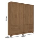 Ver imagem 4 de Guarda-roupa Casal Curitiba 8 Portas 4 Gavetas Jatoba - Santos Andirá