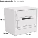 Ver imagem 4 de Mesa de Cabeceira 2 Gavetas 54 Cm S822 Kappesberg Branco