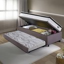 Ver imagem 3 de Bicama Box Baú Suede Cinza 88x188 com Colchão Cama Inhouse Molas Ensacadas Ecoflex