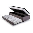 Ver imagem 4 de Bicama Box Baú Suede Cinza 88x188 com Colchão Cama Inhouse Molas Ensacadas Ecoflex