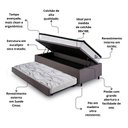 Ver imagem 5 de Bicama Box Baú Suede Cinza 88x188 com Colchão Cama Inhouse Molas Ensacadas Ecoflex