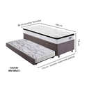 Ver imagem 2 de Bicama Box Baú Suede Cinza 88x188 com Colchão Cama Inhouse Molas Ensacadas Ecoflex