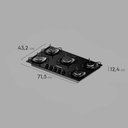 Ver imagem 2 de Cooktop 5 Bocas a Gás Continental Mesa de Vidro Preto com Acendimento Automático Kc5gr Bivolt