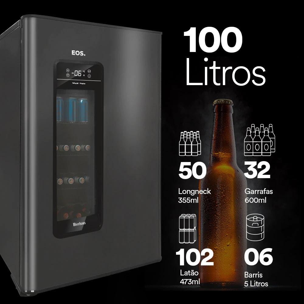 Cervejeira EOS Bierhaus 100L Frost Free Inox Titanium ECE110 220V - 4