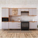 Ver imagem 1 de Cozinha Modulada 6 Peças com 1 Torre 2 Balcões 3 Armários Aéreo Elena Cinamomo/Platina