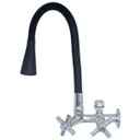 Ver imagem 1 de Torneira Gourmet Alta Vazão Bica Móvel Tubo Flexível Preto Arejador Cone Tipo Chuveirinho para Pared