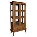 Ver imagem 1 de Cristaleira Alta 2 Portas de Vidro e 1 Gaveta Imbuia Verniz