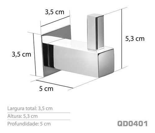 Cabide Simples Inox - Kromus Qd0401 - 3