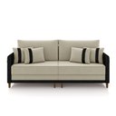 Ver imagem 2 de Sofá Montecarlo 2 Lugares 212cm Veludo/pu Bege/preto