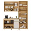 Ver imagem 7 de Cozinha Compacta Cristaleira 8 Portas 2 Gavetas MDF 190cm Cinza Aura