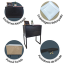 Ver imagem 4 de Mesa de Cabeceira Preta Eco Industrial 50cm 2 Gavetas Base Ferro Preta - Puxador Preto - Já Montado