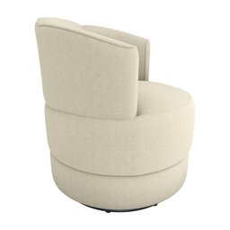 Poltrona Decorativa Giratória Base de Ferro Marselha Boucle Bege Matrix - 3