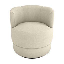 Poltrona Decorativa Giratória Base de Ferro Marselha Boucle Bege Matrix - 2