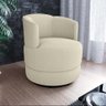 Poltrona Decorativa Giratória Base de Ferro Marselha Boucle Bege Matrix - 4