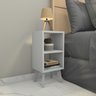 Mesa Cabeceira Apoio Lateral Quarto Sala Minimalista Criado Mudo Branco Pe Estilo Retro - 2