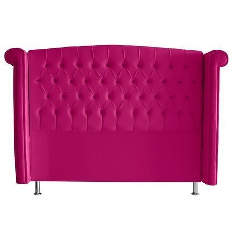 Cabeceira de Cama Box Toquio King 195 Cm Suede Rosa Pink do Lar Móveis e Decoração