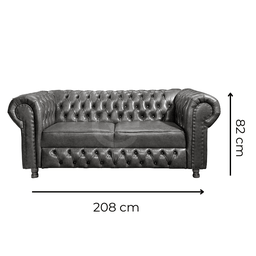 Conjunto Namoradeira e 2 Poltronas Chesterfield Vittorio Via Encanto Courano Marrom - 4