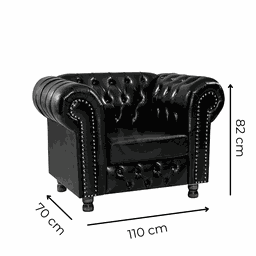 Conjunto Namoradeira e 2 Poltronas Chesterfield Vittorio Via Encanto Courano Marrom - 3