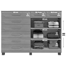 Cômoda New Triunfo com 2 Portas e 8 Gavetas em Mdp Benetil - 4