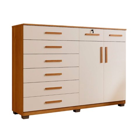 Cômoda New Triunfo com 2 Portas e 8 Gavetas em Mdp Benetil