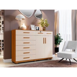 Cômoda New Triunfo com 2 Portas e 8 Gavetas em Mdp Benetil - 2