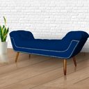 Ver imagem 3 de Conjunto Sienna Cabeceira e Recamier Queen 160 cm Suede Azul Marinho