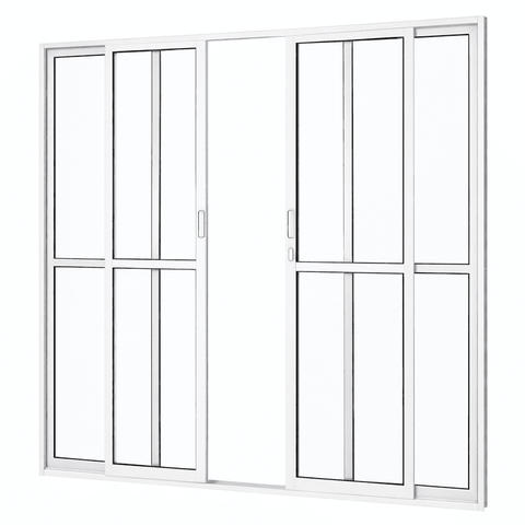 Porta de Correr Alumínio Branco Sacada 04 Folhas Maxx