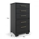Ver imagem 3 de Comoda Gaveteiro Primacy 5 Gavetas Preto Fosco Batrol