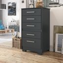 Ver imagem 2 de Comoda Gaveteiro Primacy 5 Gavetas Preto Fosco Batrol