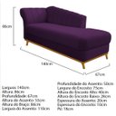 Ver imagem 4 de Kit Diva Recamier Vanessa 140cm Lado Direito e 02 Poltronas Laura Suede - Doce Sonho Móveis RECAMIER