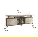 Ver imagem 2 de Rack Ripado para Sala 183 X 65 Cm Tv até 75 Pol Dubai Mdp Flex Mocaccino Carvalho - Clicklar