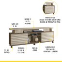 Ver imagem 3 de Rack Ripado para Sala 183 X 65 Cm Tv até 75 Pol Dubai Mdp Flex Mocaccino Carvalho - Clicklar