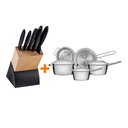 Ver imagem 1 de KIT - Faqueiro Plenus 6 Peças + 1 Jogo de Panelas Inox Allegra 5 Peças - Tramontina