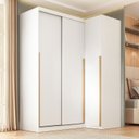 Ver imagem 1 de Guarda-Roupa Planejado de Canto 2 Peças 3 Portas com 2 Portas de Correr Jade CabeCasa MadeiraOriginals Branco/Fosco
