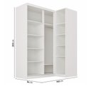Ver imagem 3 de Guarda-Roupa Planejado de Canto 2 Peças 3 Portas com 2 Portas de Correr Jade CabeCasa MadeiraOriginals Branco/Fosco