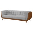 Ver imagem 6 de Sofá 3 Lugares 240cm Coin Pu Caramelo | Linho Cinza Claro - Sallar Home