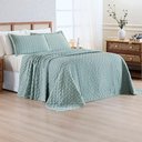 Ver imagem 1 de Cobre Leito Colcha Plisce Queen 3 Pecas 100% Poliester Macio Dupla Face Verde