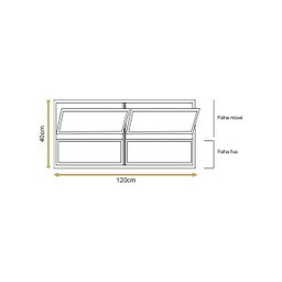 Vitro Basculante 2 Seções Brilhante 40x120 Linha Esmeralda Vidro Liso - 3