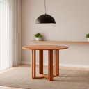 Ver imagem 6 de Mesa de Jantar Flora 15175 4 Lugares Redonda MDF 109x109cm Marrom Milani Movelaria