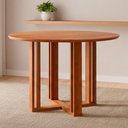 Ver imagem 4 de Mesa de Jantar Flora 15175 4 Lugares Redonda MDF 109x109cm Marrom Milani Movelaria
