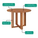 Ver imagem 3 de Mesa de Jantar Flora 15175 4 Lugares Redonda MDF 109x109cm Marrom Milani Movelaria