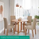 Ver imagem 7 de Mesa de Jantar Flora 15175 4 Lugares Redonda MDF 109x109cm Marrom Milani Movelaria