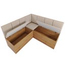 Ver imagem 3 de Conjunto Canto Alemão Baú Prestigio Mesa 120x80cm e 2 Cadeiras Milão Mel/off White/linho Bronze - Ca
